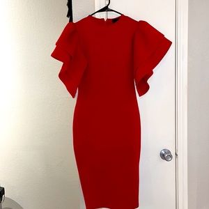 Exaggerated Sleeve Scuba Dress